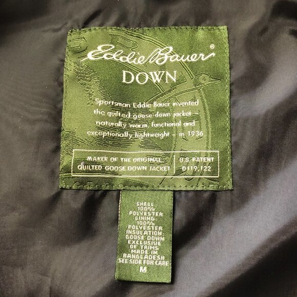 EDDIE Bauer Quilted Goose Down Vest With Fur Collar Size Medium - Picture 6 of 12